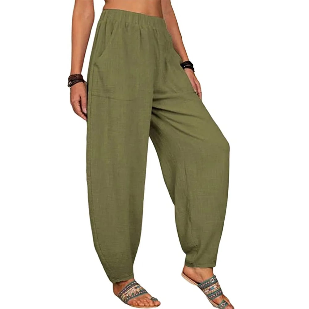 CM | Pantalones anchos de lino para mujer
