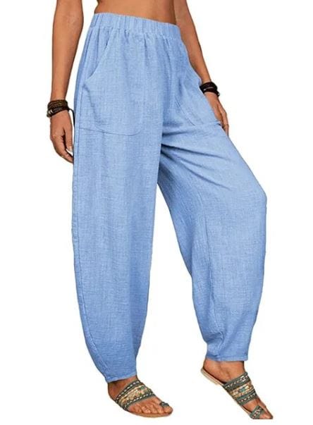 CM | Pantalones anchos de lino para mujer