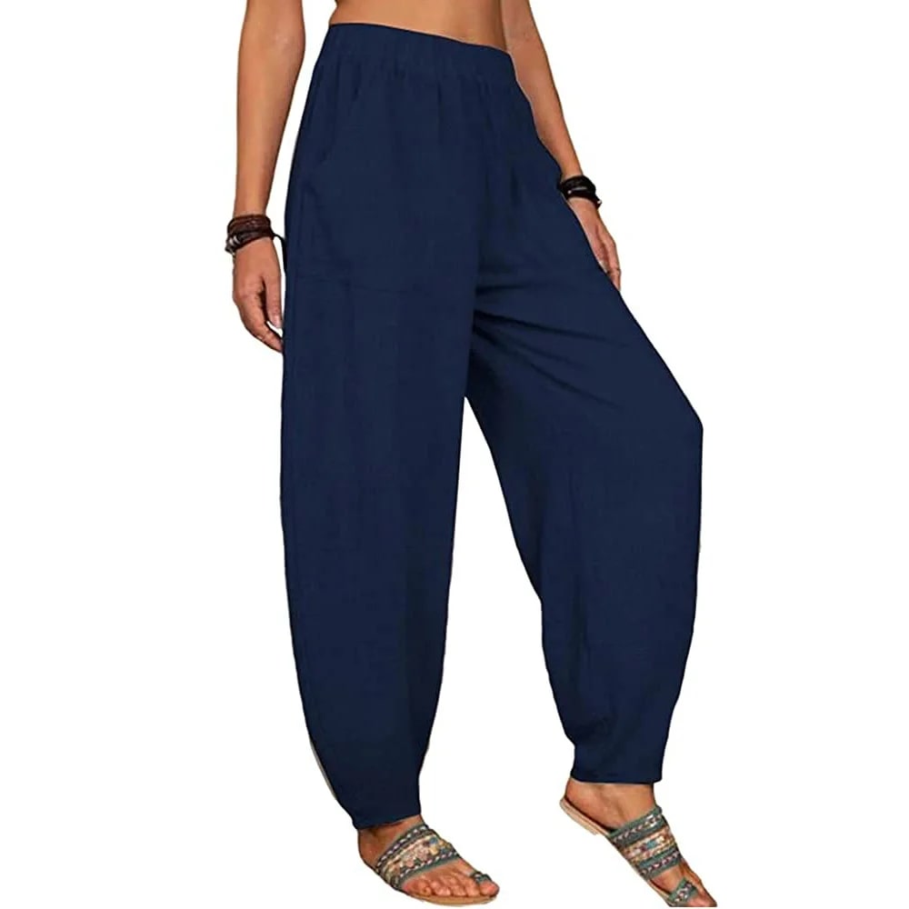 CM | Pantalones anchos de lino para mujer