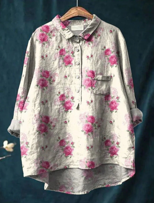 CM | Blusa chic de seda con flores