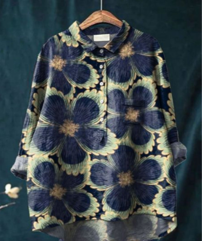 CM | Blusa chic de seda con flores