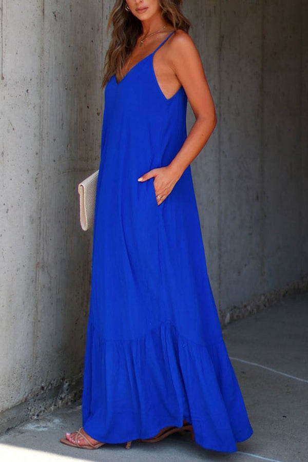 CM | KIMONIE Maxivestido monocolor con bolsillo
