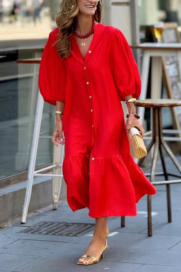 CM | Rojo, maxi vestido suelto