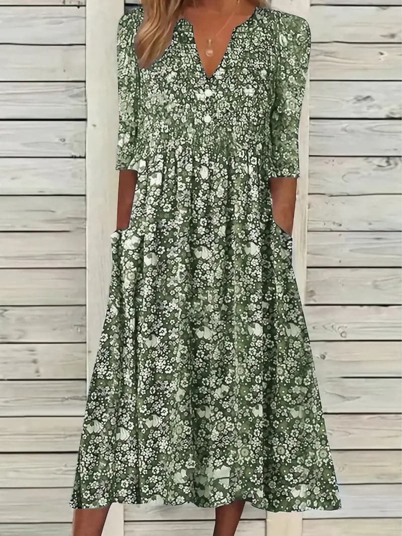 CM | Precioso maxi vestido con pliegues