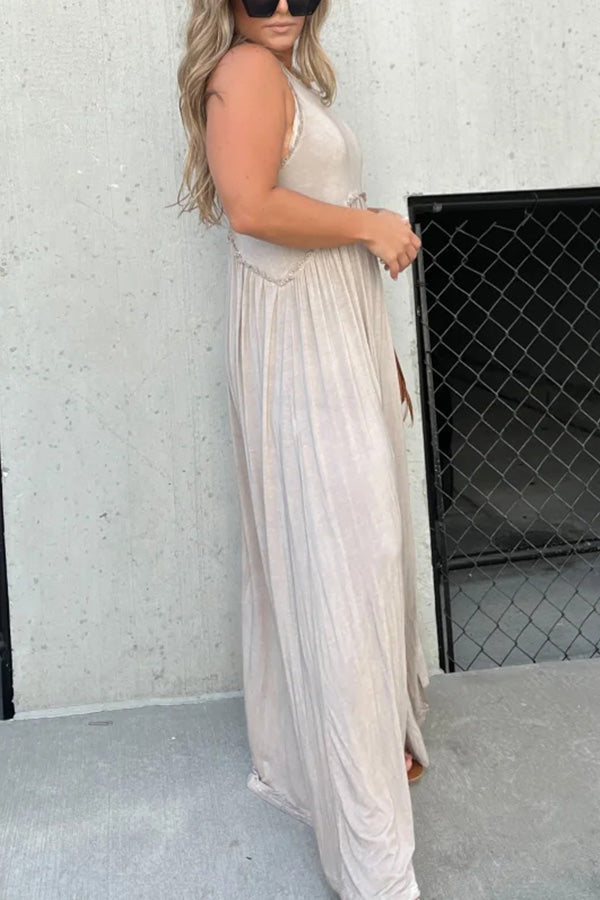 CM | Slit Casual Simple Loose Maxi Vestido Largo