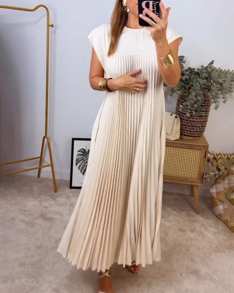 CM | Elegante maxi vestido plisado