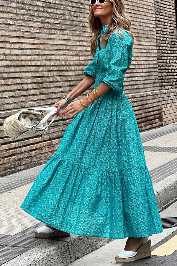 CM | Special Treat Vestido maxi estampado con cintura elástica