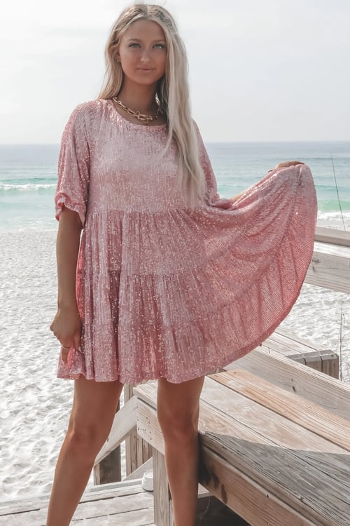CM | Mini vestido de lentejuelas brillantes