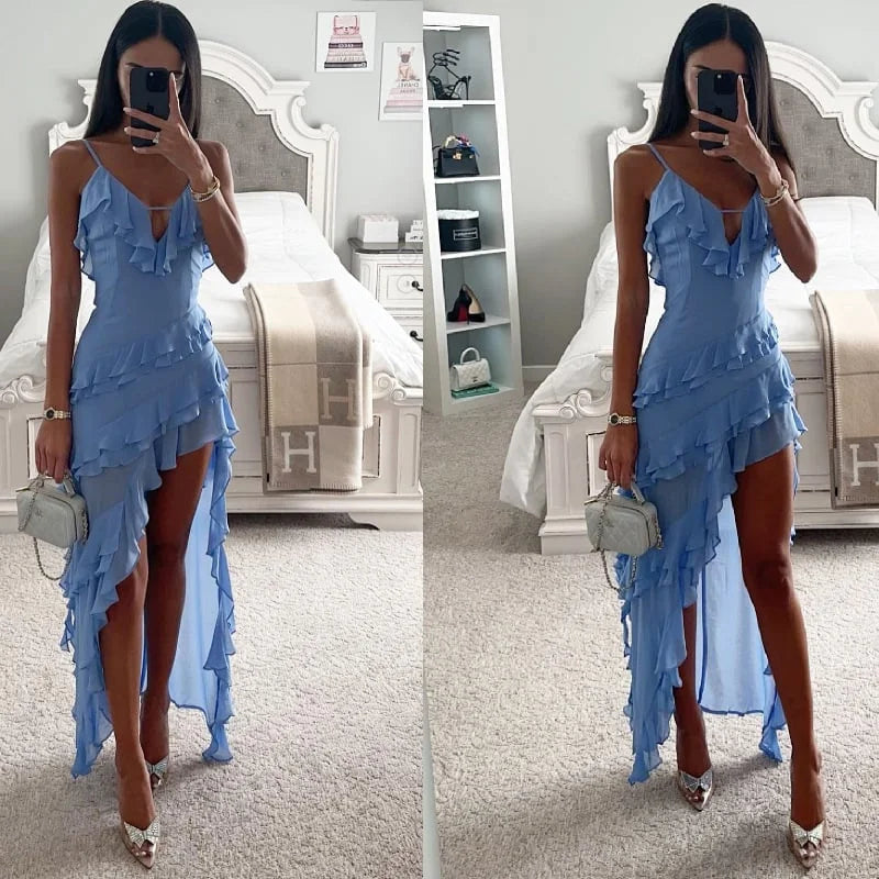 CM | 2024 Sexy vestido monocromo con escote halter