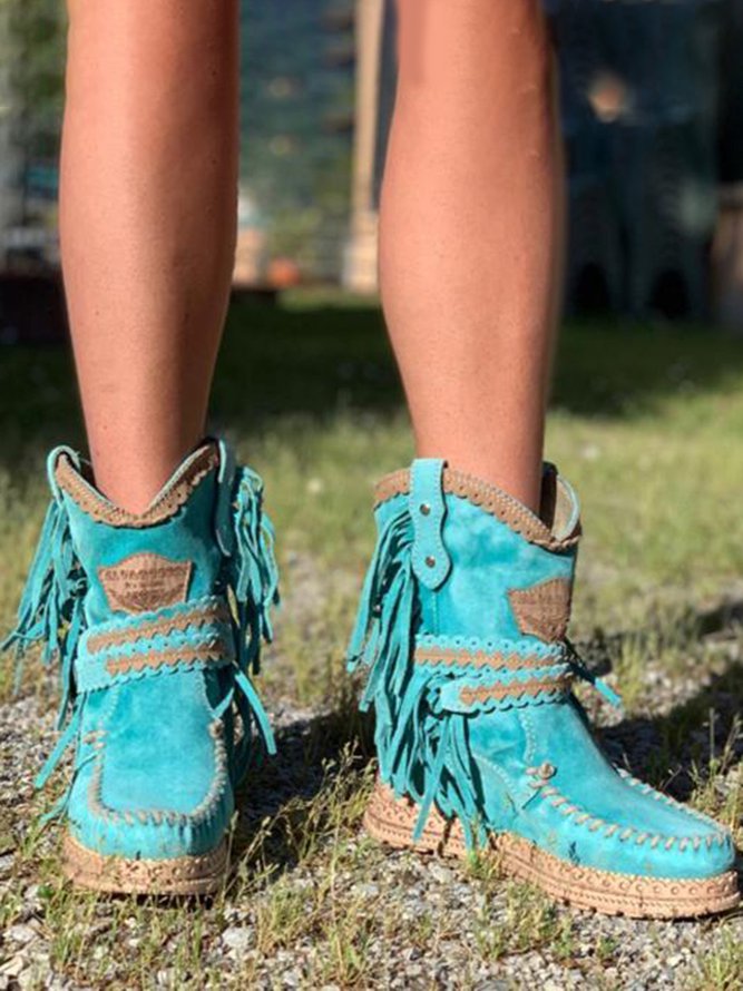 CM | Boho botas de flecos occidental