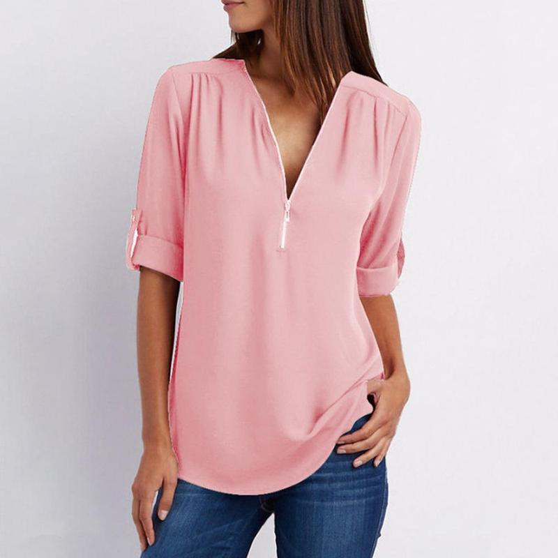 CM | Blusa casual con cremallera | Blusa Frieda