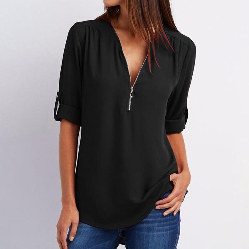 CM | Blusa casual con cremallera | Blusa Frieda