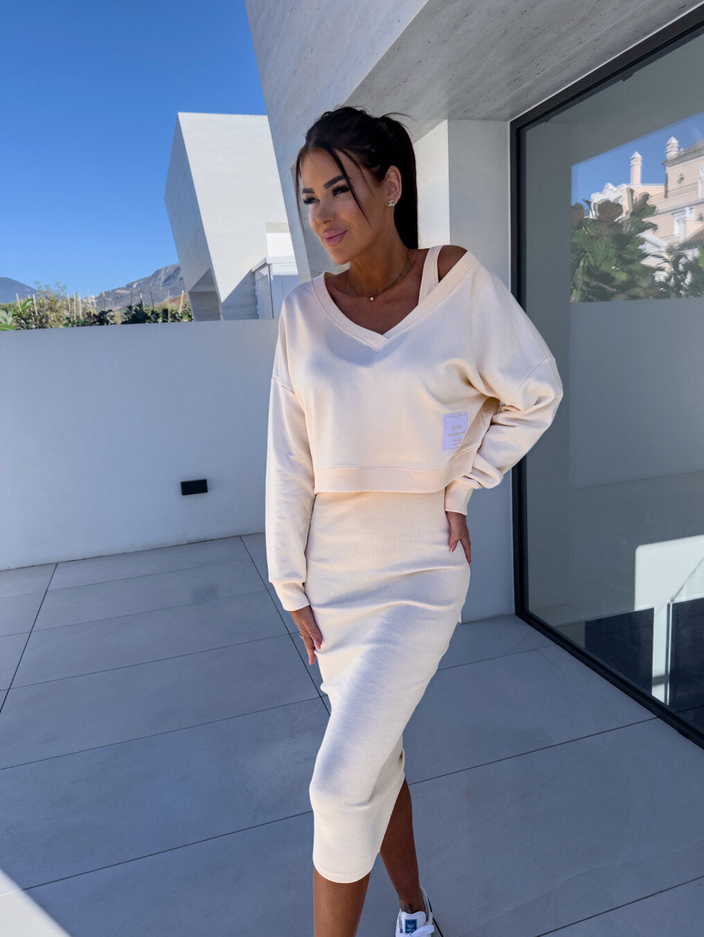 CM - Conjunto casual con jersey y vestido
