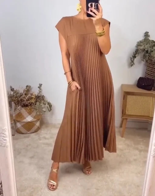 CM | Elegante maxi vestido plisado