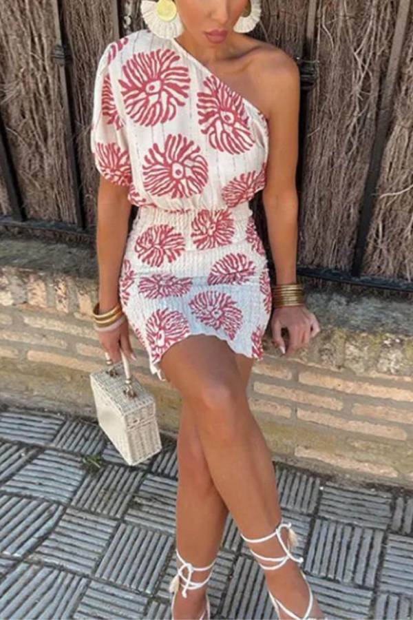 CM | Minivestido tubo estampado moderno
