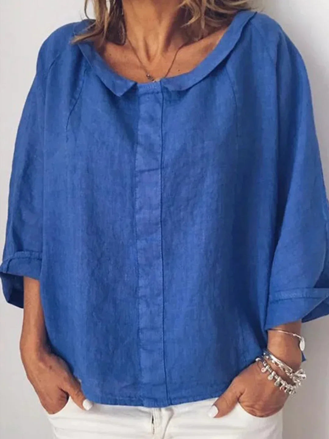 CM | Camisa monocolor de señora con solapas pequeñas