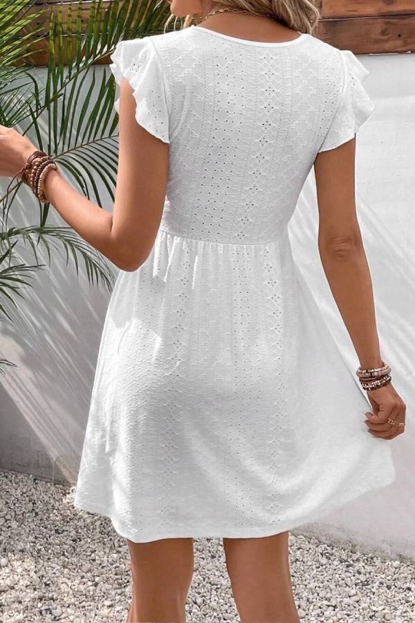 CM | Minivestido casual de punto con escote jacquard