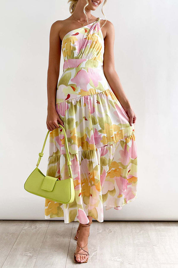 CM | Vestido midi sin mangas, de largo medio y hombros descubiertos