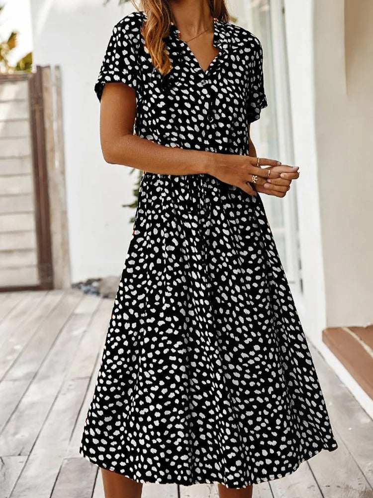 CM | vestido midi holgado para mujer con cinturón