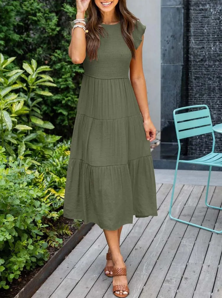 CM | Vestido midi fluido y escalonado