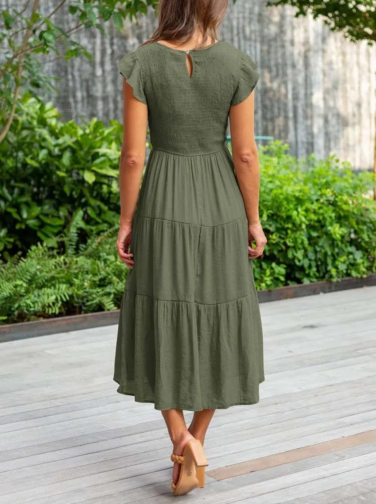 CM | Vestido midi fluido y escalonado