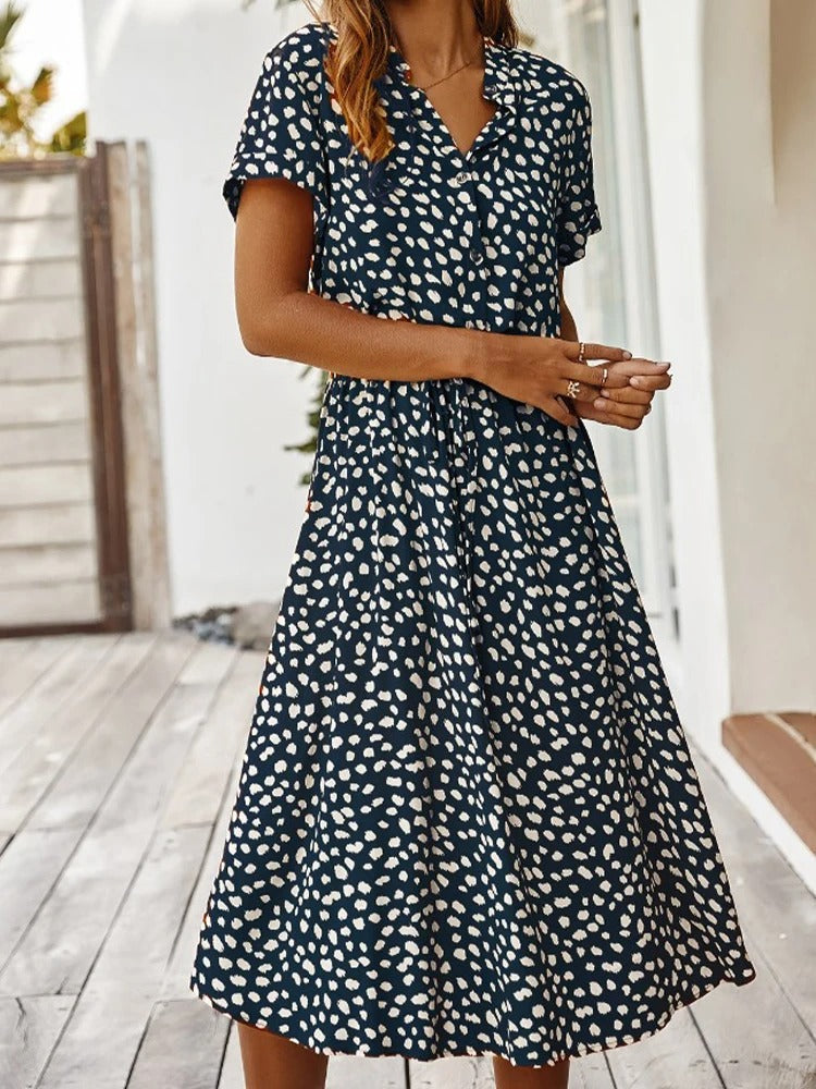 CM | vestido midi holgado para mujer con cinturón