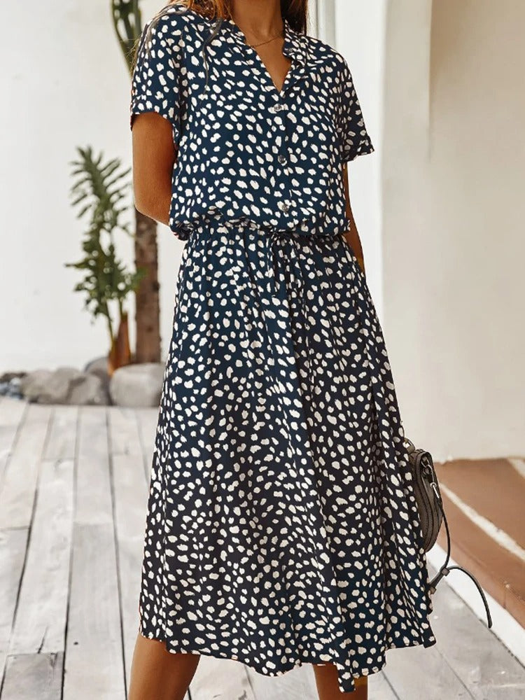 CM | vestido midi holgado para mujer con cinturón