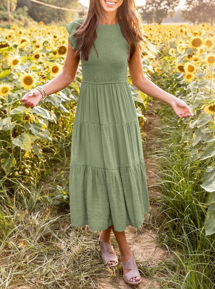 CM | Vestido midi fluido y escalonado
