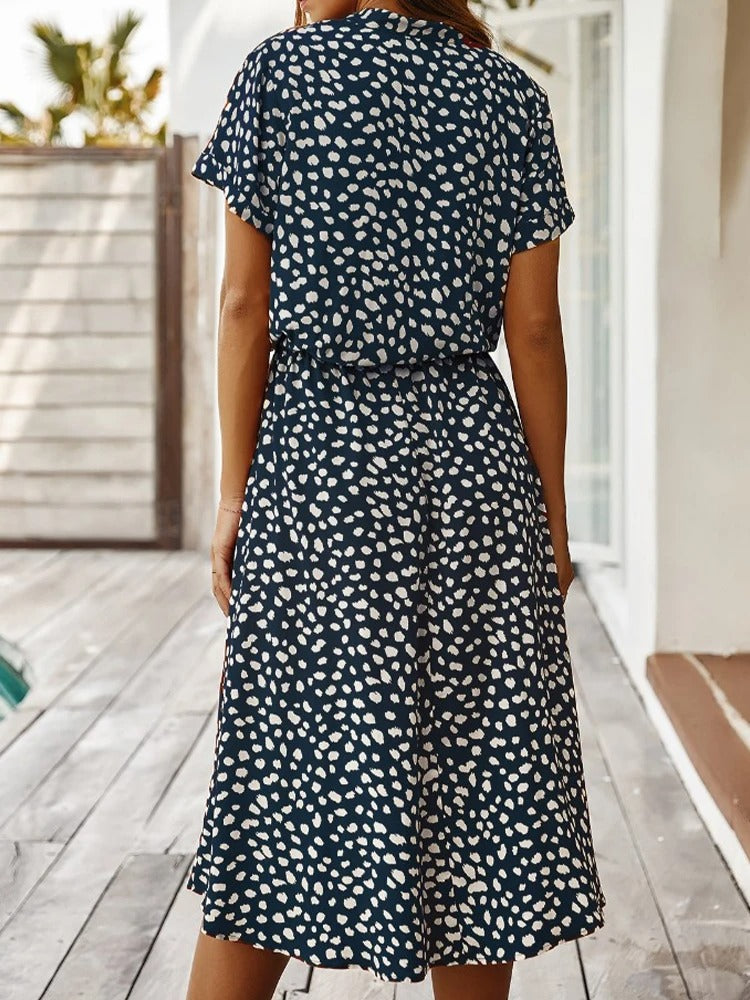 CM | vestido midi holgado para mujer con cinturón