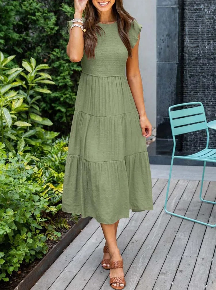 CM | Vestido midi fluido y escalonado