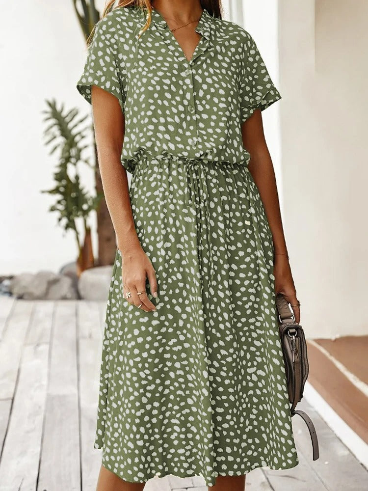 CM | vestido midi holgado para mujer con cinturón