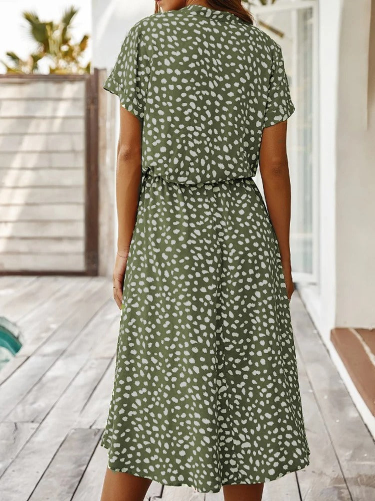 CM | vestido midi holgado para mujer con cinturón