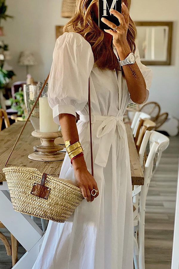 CM | Vestido midi camisero con bolsillos vintage