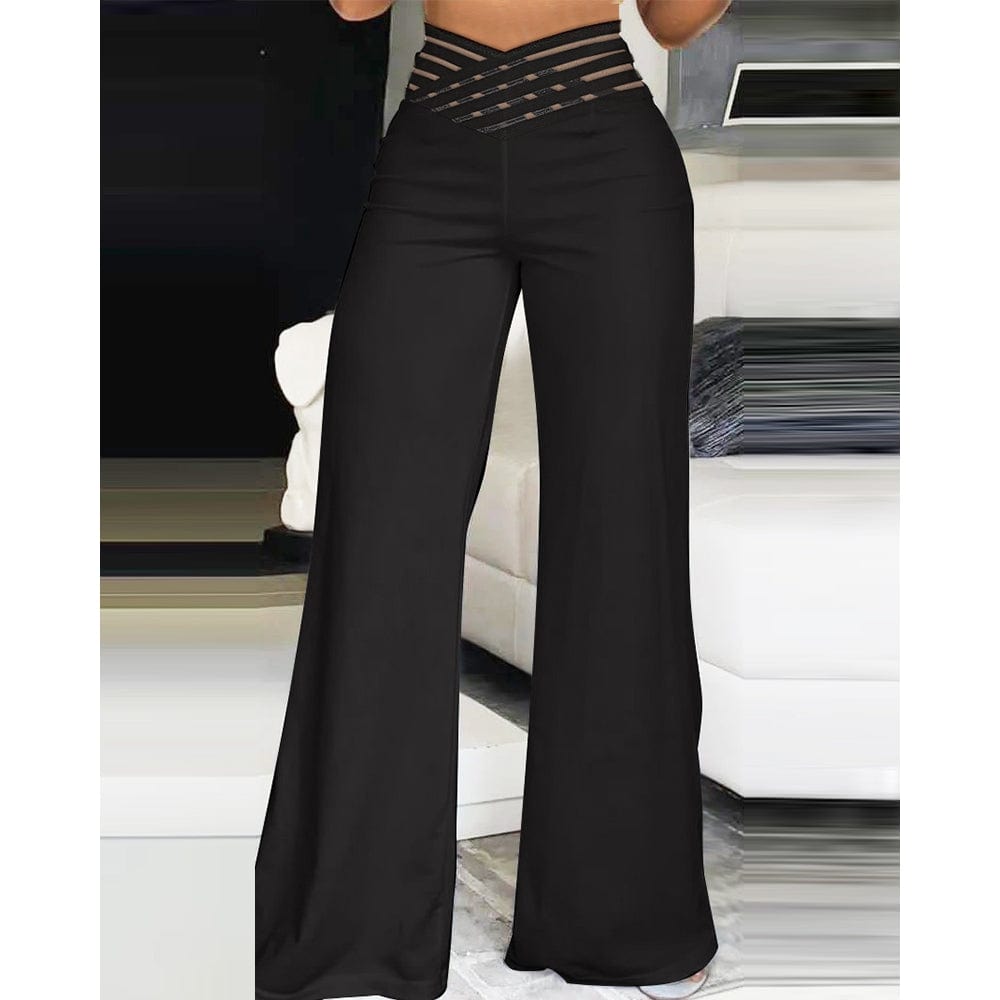 CM | Pantalones acampanados de elastano con cintura cruzada