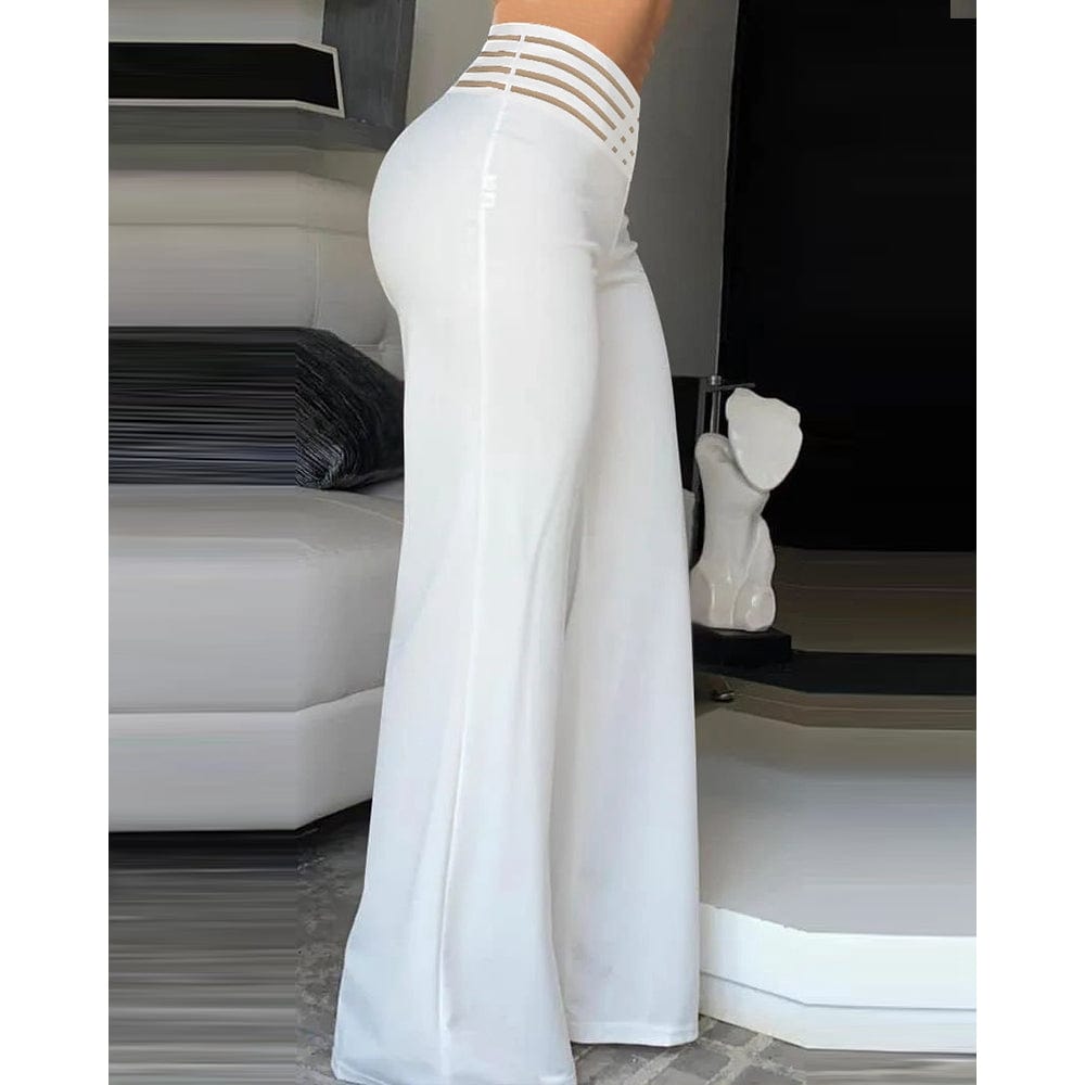 CM | Pantalones acampanados de elastano con cintura cruzada