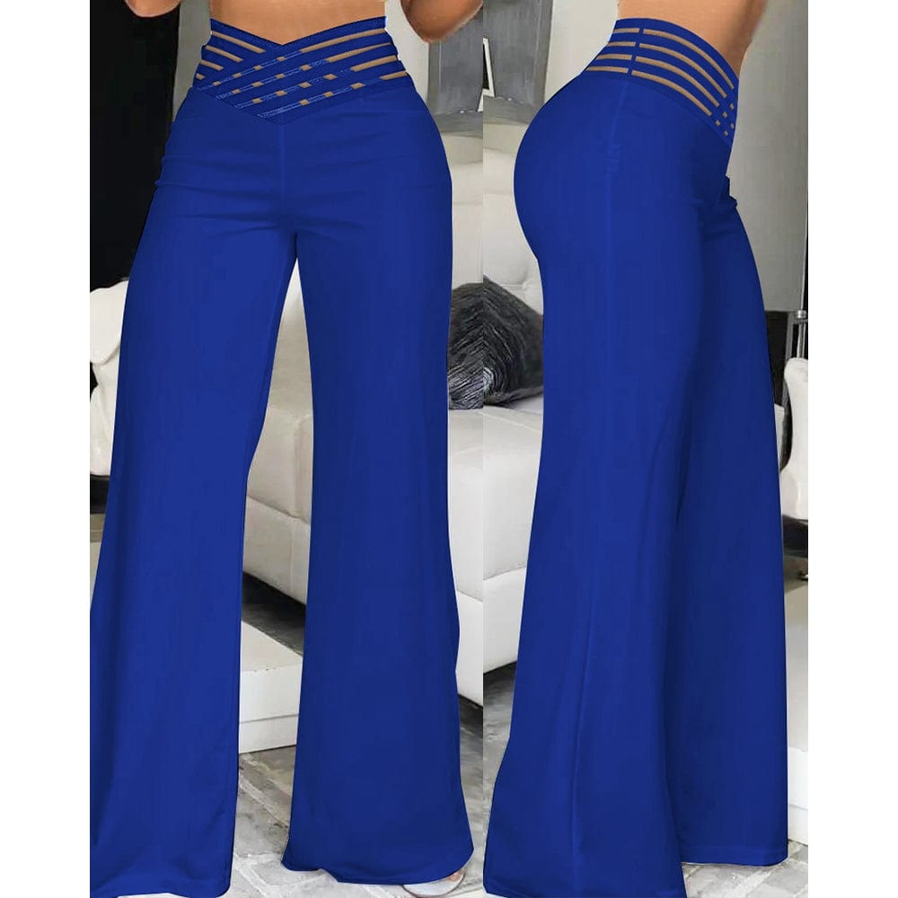 CM | Pantalones acampanados de elastano con cintura cruzada