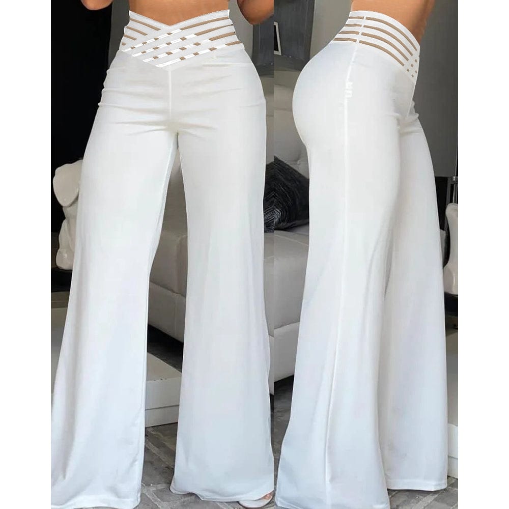 CM | Pantalones acampanados de elastano con cintura cruzada