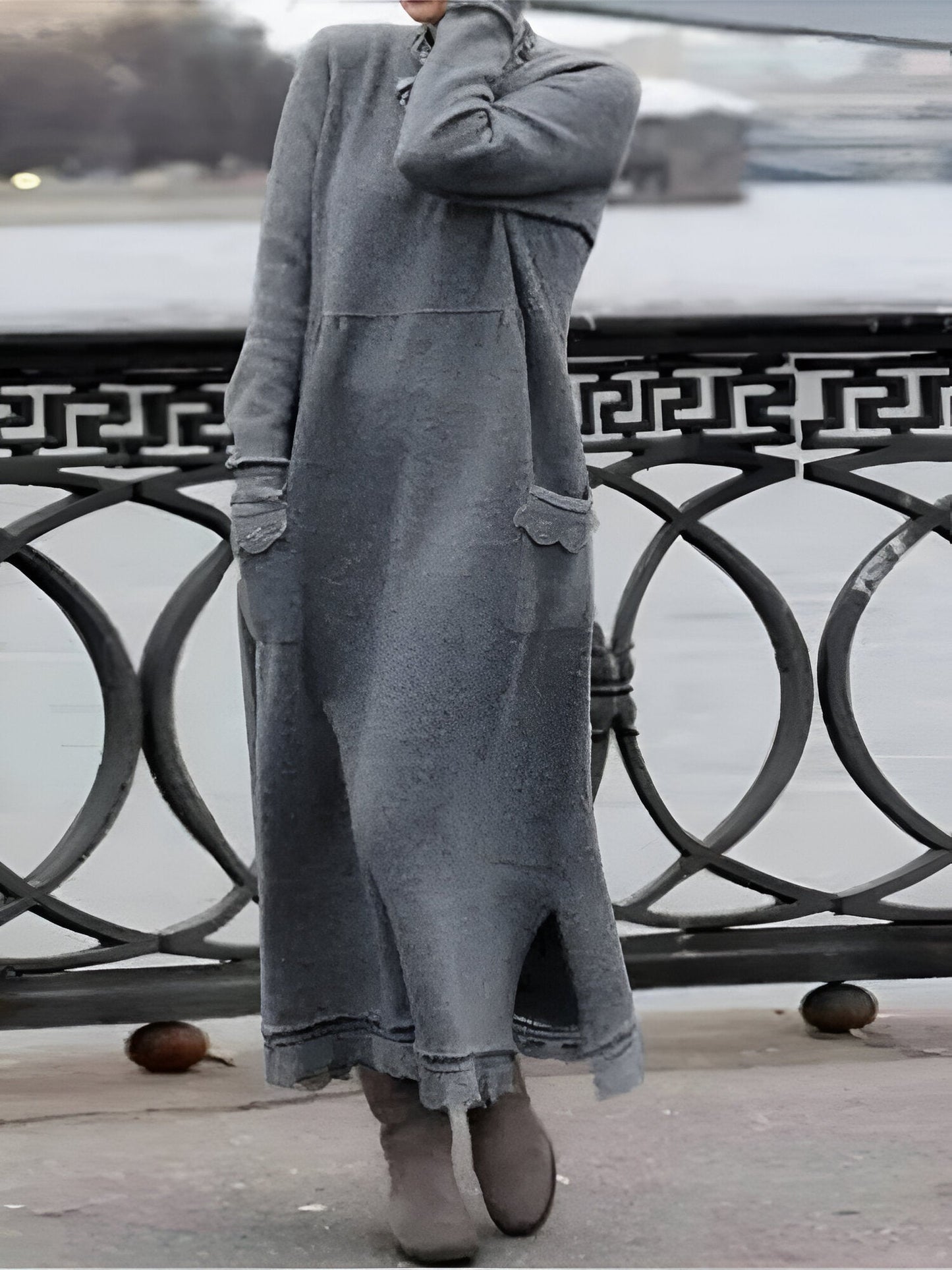 CM | Acogedor vestido sudadera de terciopelo