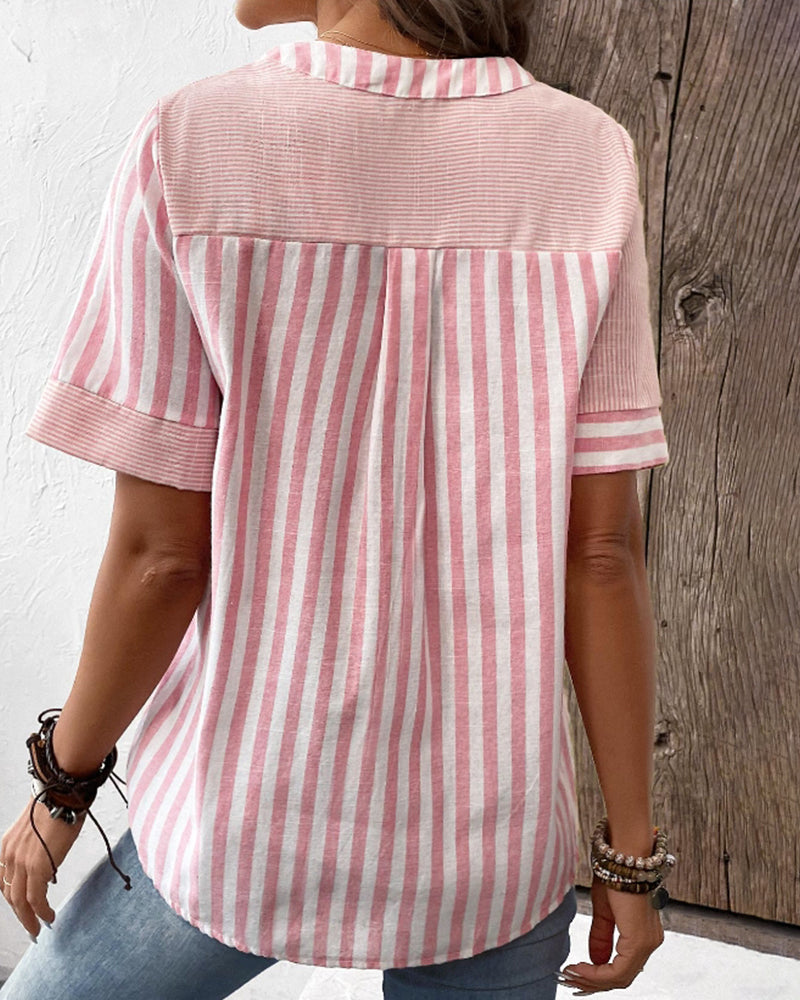 CM | Blusa a rayas algodón/poliéster camisa