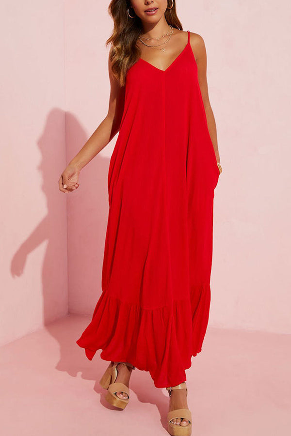 CM | KIMONIE Maxivestido monocolor con bolsillo