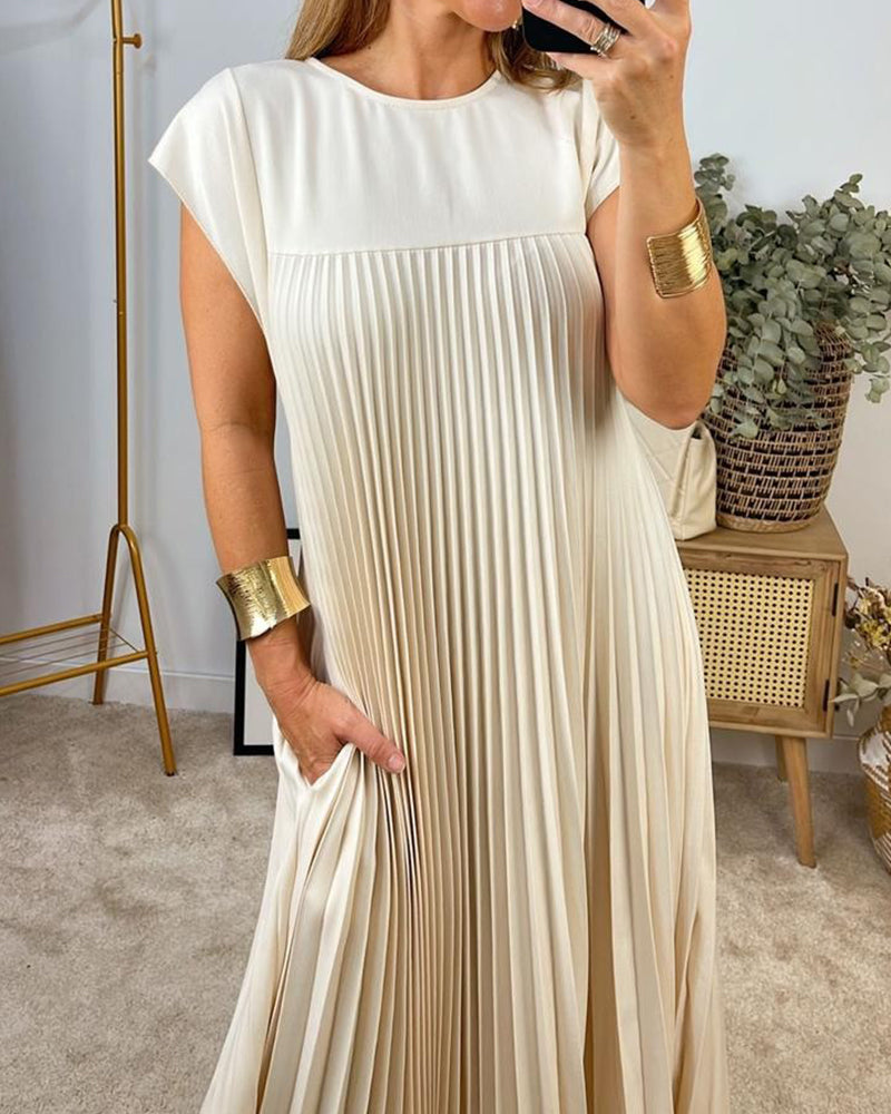 CM | Elegante maxi vestido plisado