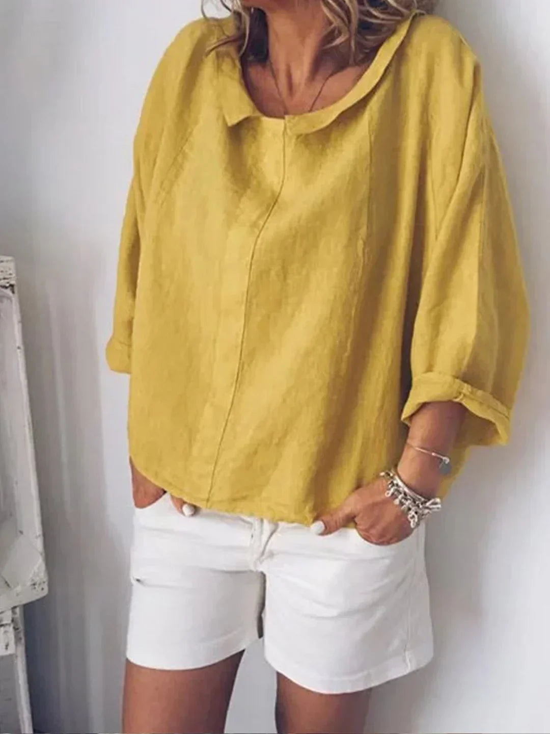 CM | Camisa monocolor de señora con solapas pequeñas
