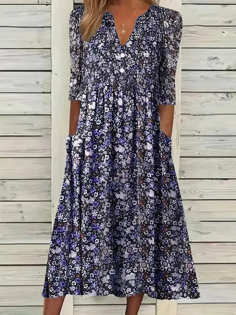 CM | Precioso maxi vestido con pliegues