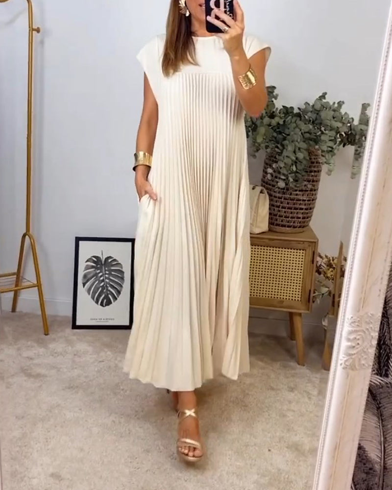 CM | Elegante maxi vestido plisado