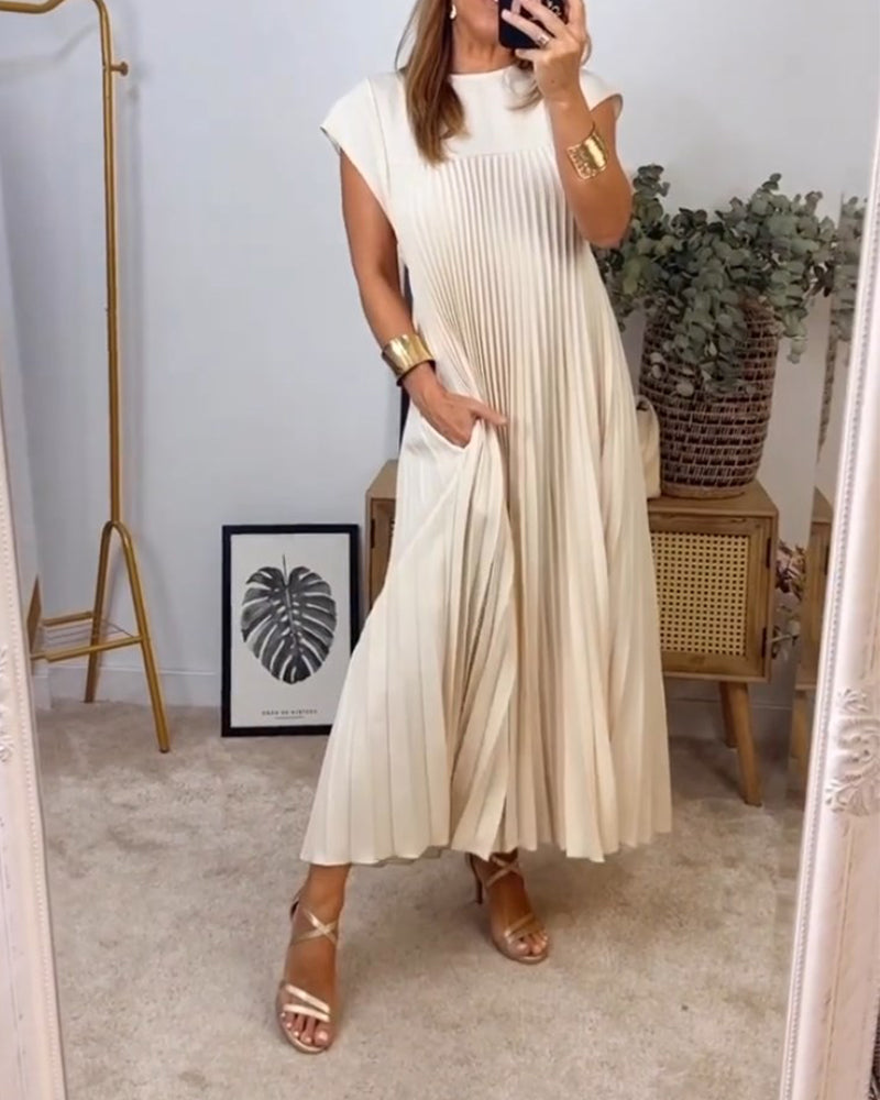 CM | Elegante maxi vestido plisado