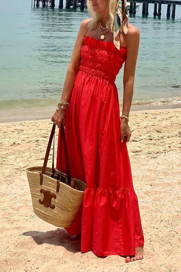 CM | Passionate Beach Vestido Largo Plisado Bandeau Resort