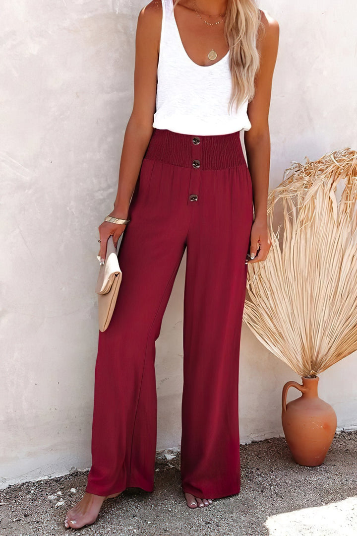 CM | Pantalones de lino de cintura alta