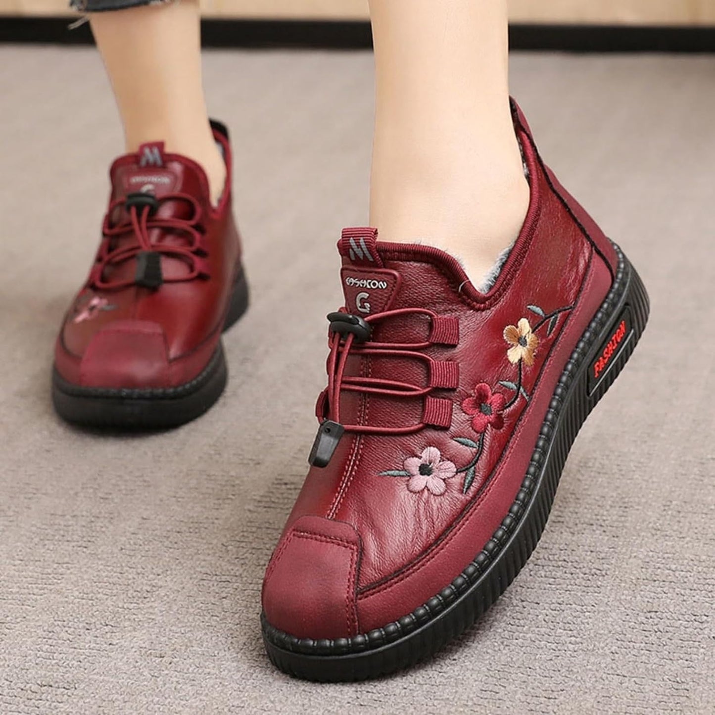 CM | Zapatillas deportivas de invierno para mujer de felpa gruesa