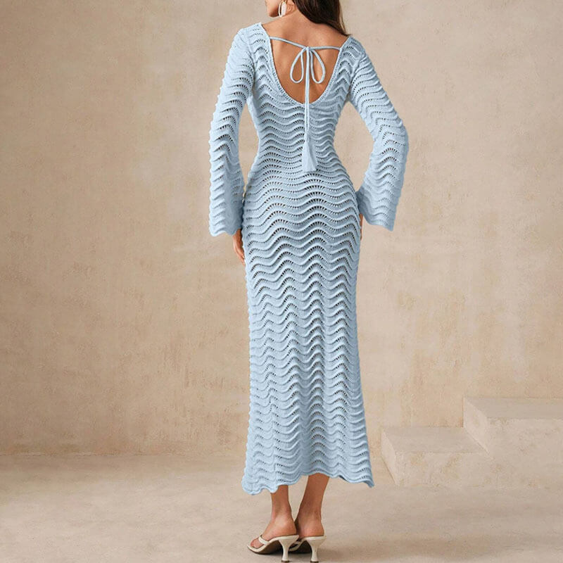 CM | elegante vestido midi de crochet para mujer