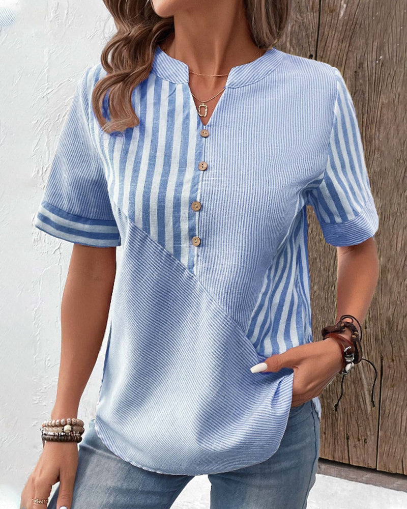 CM | Blusa a rayas algodón/poliéster camisa